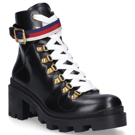 Gucci Leather Ankle boot with Sylvie Web 481156 DKS30 1159