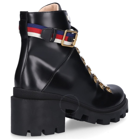 Gucci Leather Ankle boot with Sylvie Web 481156 DKS30 1159