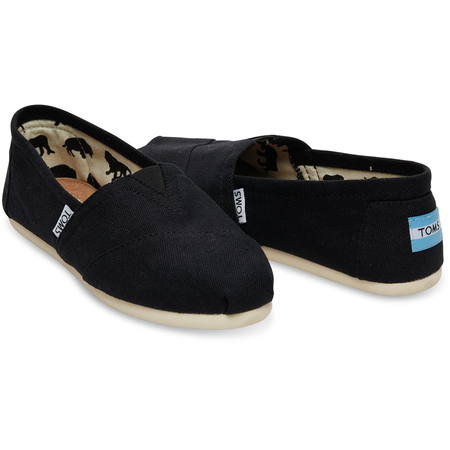 Toms Ladies Slip On Classic Alpargata Black Canvas 001001B07 BLACK