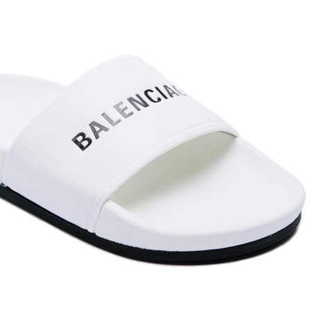 Balenciaga Men's Sandal White, Black Shoe Logo Sandal 506347 WAL00