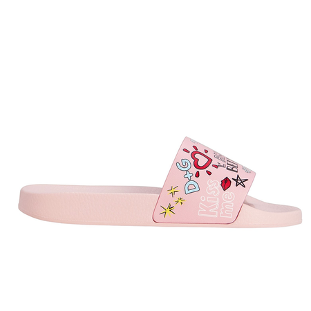Dolce and Gabbana Dolce & Gabbana Ladies Slipper in Soft Pink and Beach Graffiti CW0047 AU602 HEP52