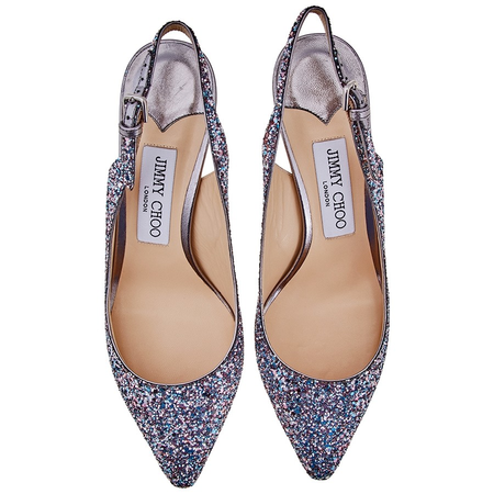 Jimmy Choo Ladies Glitter Slingback Pumps ERIN 60 CGF