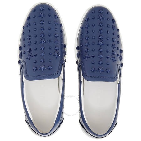 Jimmy Choo Men's Ocean Blue Skate Leather Star Sneakers 184 GROVE OMX OCEAN