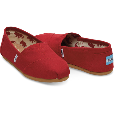 Toms Ladies Slip On Red Canvas Alpargata Classic Shoes 001001B07 RED