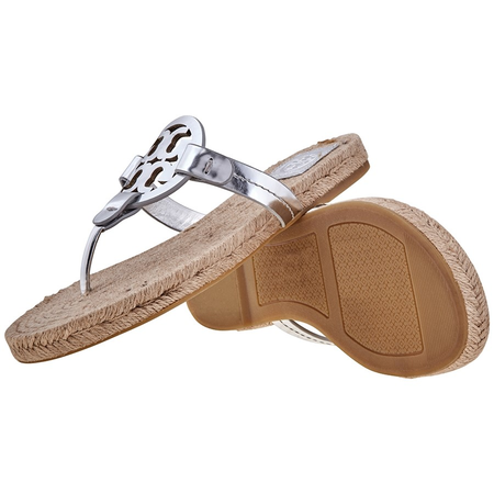Tory Burch Ladies Sandal Espadrille Silver Miller Espadrille Sandal 47743-040