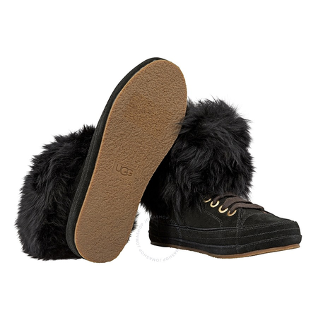 UGG Antoine Fur Cuff Sneakers in Black 1019110-BK