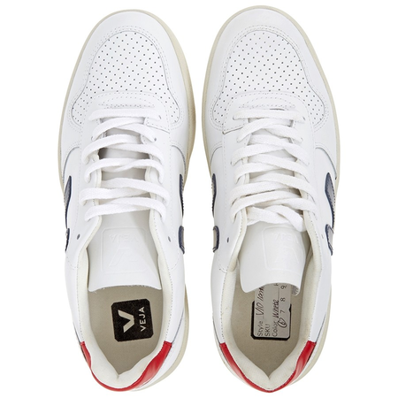 Veja Ladies V10 Leather Sneaker VX021267 V-10 LTHR EXWHITENAUTPEKIN