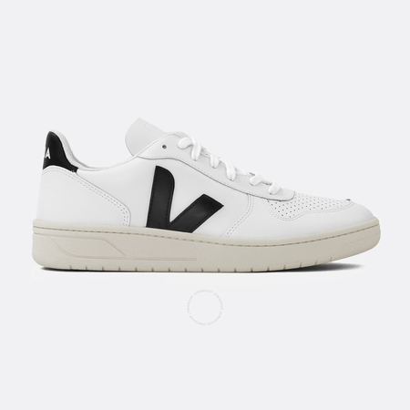 Veja Men's V10 Leather Sneaker VX020005 V-10 LTHR EXTRAWHITEBLACK