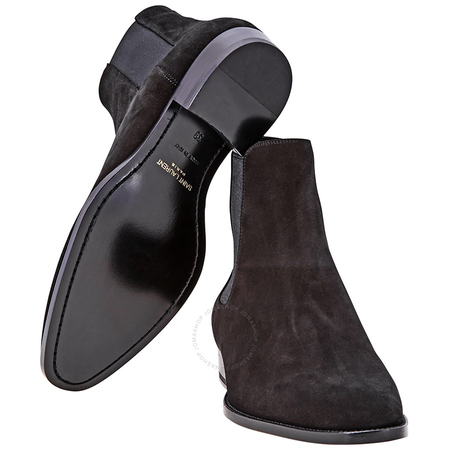 Yves Saint Laurent Wyatt Chelsea Boots in Black Suede YSL443208D5X00100