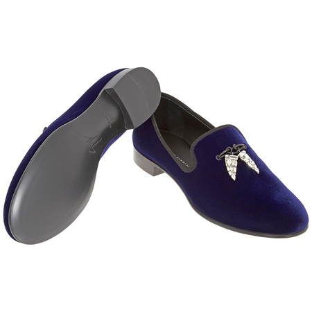 Giuseppe Zanotti Men's Navy Loafer Vel Crys Shark T IU80011/002