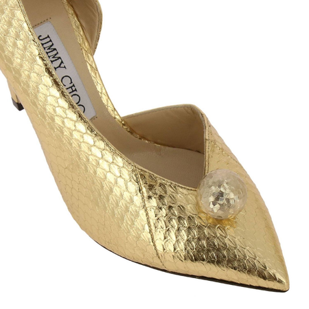 Jimmy Choo Ladies High Pump Gold/Gold 100 Sadira Met Elaph Heels 182 SADIRA 100 CDW GOLD/GOLD