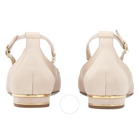 Rene Caovilla Eliza Satin Beige Flat C09158-020-B