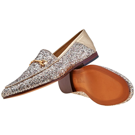 Sam Edelman Ladies Gold Flat Loafer All Glitter LORAINE GLITTER MOLTEN GOLD
