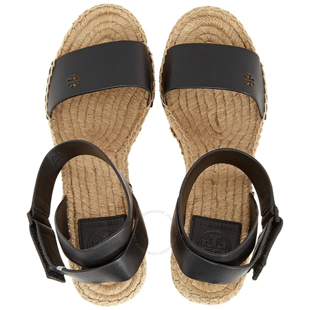 Tory Burch Ladies Wedge Espadrille Black Bima 90mm Espadrilles 46932-006