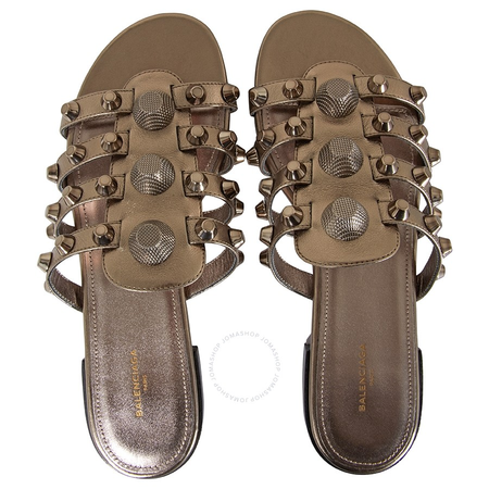 Balenciaga Ladies Sandal Light Copper Shoe Flatsandalgi Stud 490627 WAZ20