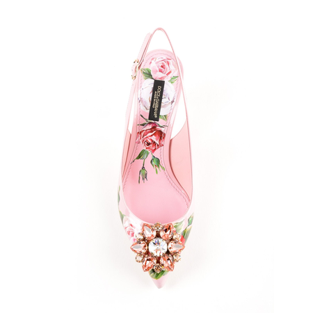 Dolce and Gabbana Dolce & Gabbana Ladies Sandals in Soft Pink with Sling Print CG0183 AU562 HDR40
