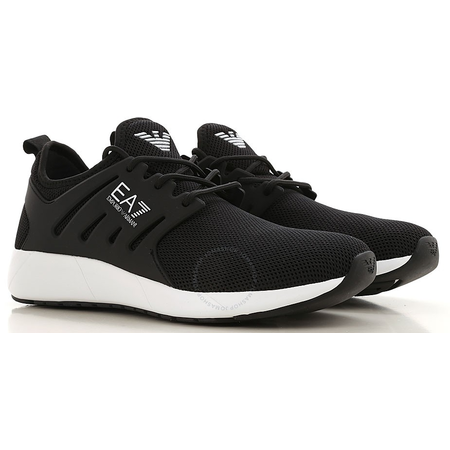 Emporio Armani Men's Black Mesh Sneakers Size 6 X8X024-XCC06-00002-6