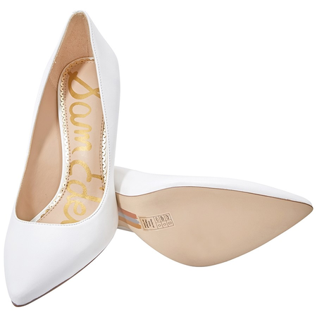 Sam Edelman Ladies White Hazel Pointed Toe High Heel Pump Nappa HAZEL DRESS NAP