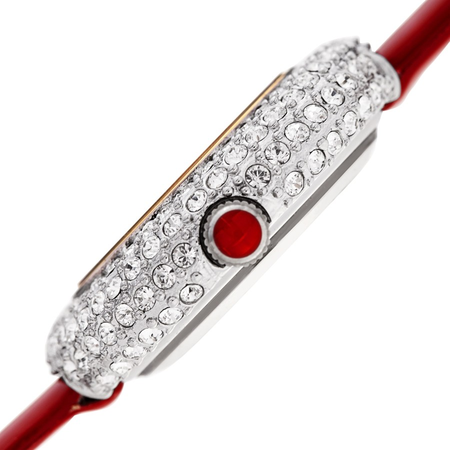 Burgi Quartz Diamond Red Dial Ladies Watch BUR195RD