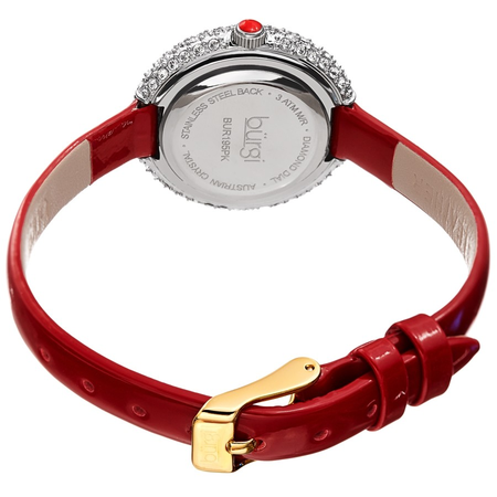 Burgi Quartz Diamond Red Dial Ladies Watch BUR195RD