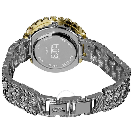 Burgi Sparkling Silver-Tone Crystal Set Metal Ladies Watch BUR054YG