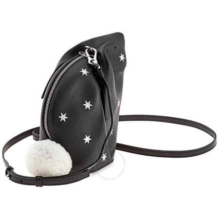 Loewe Ladies Card Case Ja Animals Black/Silver Bunny Stars Mini Bag 199.30ST35.1193