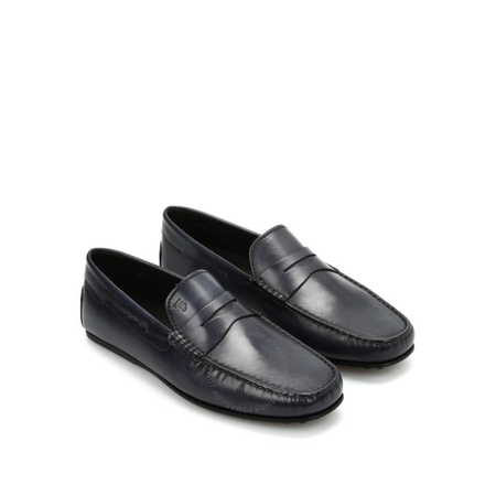 Tod's Men's Light Blue Ink Brushed Leather Loafers XXM0LR00011D9CU817