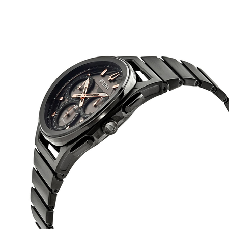 Bulova CURV Chronograph Quartz Black Dial Men's Watch 98A207