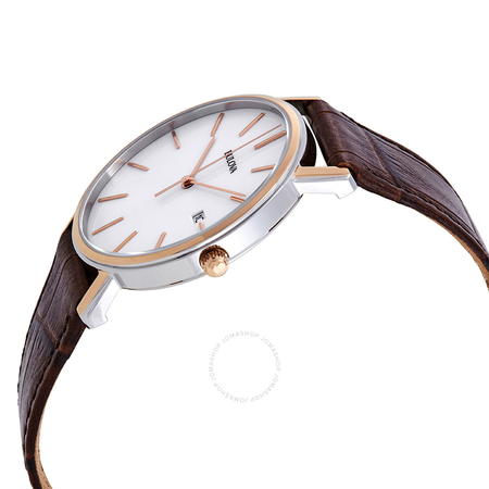 Bulova Dress Series White Dial Brown Leather Men's Watch 98H51