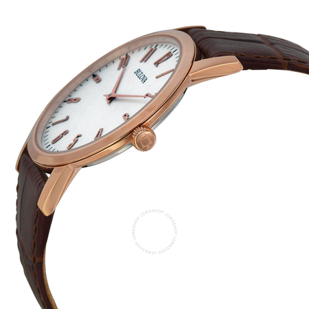 Bulova White Dial Rose Gold-tone Brown Leather Men's Watch 97A106