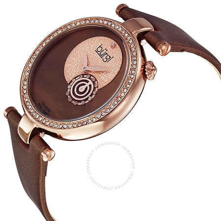 Burgi Diamond-accented Brown Strap Ladies Watch BUR042BR