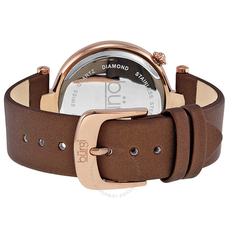 Burgi Diamond-accented Brown Strap Ladies Watch BUR042BR