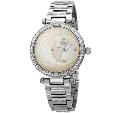 Burgi Quartz White Dial Ladies Watch BUR183SS