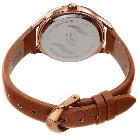 Burgi Crystal White Dial Ladies Watch BUR239BR