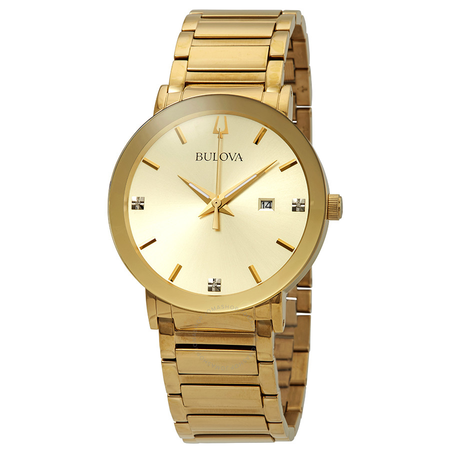 Bulova Diamond Gold Dial Men's Watch 97D115