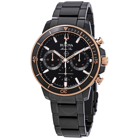 Bulova Marine Star Chronograph Black Dial Men's Watch 98B302