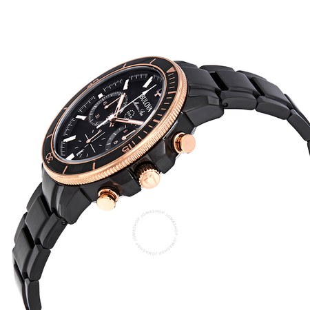 Bulova Marine Star Chronograph Black Dial Men's Watch 98B302