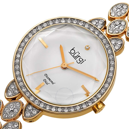 Burgi Ladies Colored Swarovski Filled Bezel and Bracelet Watch BUR232YG