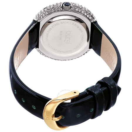 Burgi Ladies Diamond Swarovski Crystal Sparkling Dial Leather Strap Watch BUR199BU