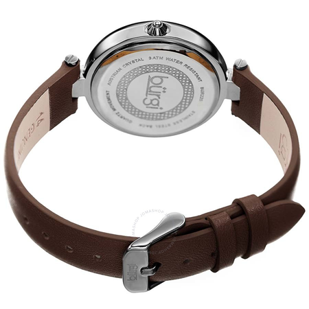 Burgi Ladies Glitter Ombre Swarovski Crystal Dial Genuine Leather Strap Watch BUR225BR