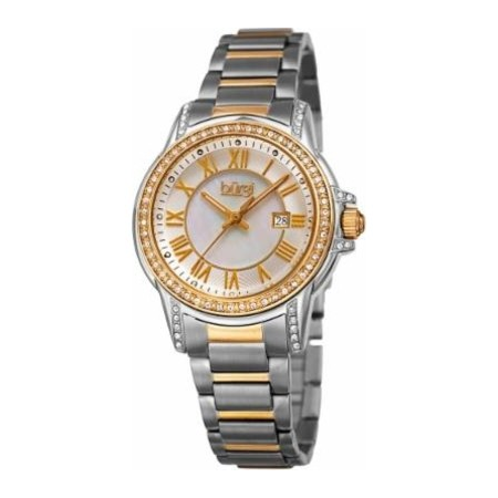 Burgi Mother Of Pearl Dial Ladies Two Tone Watch BUR168TTG
