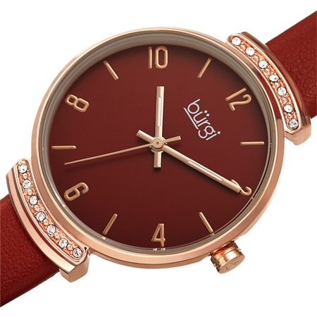 Burgi Quartz Red Dial Ladies Watch BUR254RD