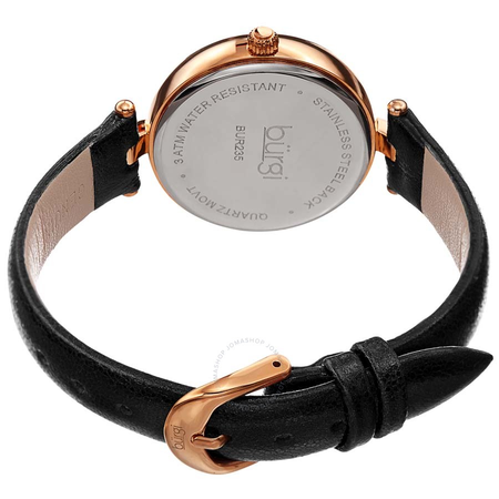 Burgi Crystal Silver Dial Ladies Watch BUR235BKR