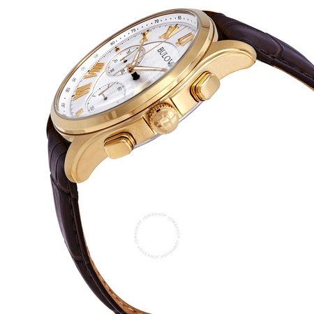 Bulova Open Box -  Classic White Textured Dial Men's Chronograph Watch 97B169