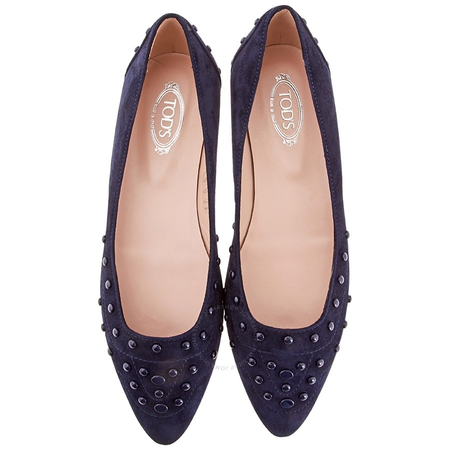 Tod's Ladies Flats Navy Ballerina With Gommino XXW19B0AB10HR0U824