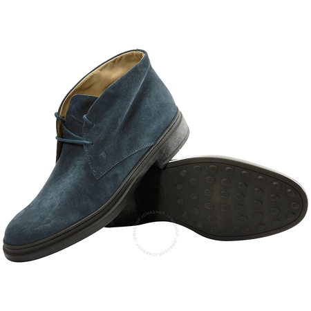 Tod's Men's Dark Ocean Suede Lace Up Ankle Boots XXM0UI00D80RE0T610