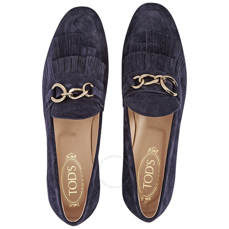 Tod's Womens Fringed Loafer in Dark Galaxy XXW14A0S660LCAU824