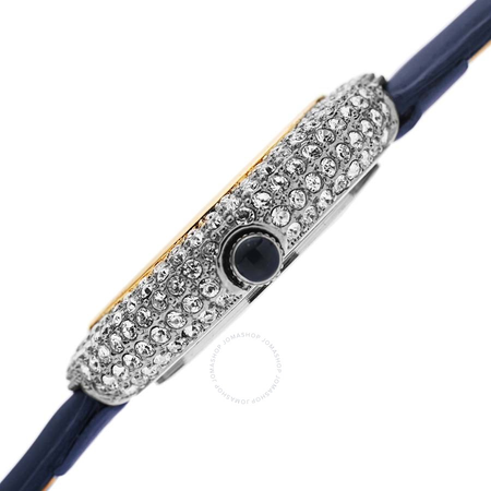 Burgi Diamond Blue Dial Patent Leather Ladies Watch BUR209BU