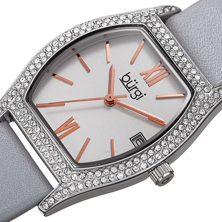 Burgi Quartz White Dial Ladies Watch BUR166GY