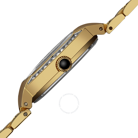 Burgi Silver Dial Gold-Tone Stainless Steel Ladies Watch BUR077YG